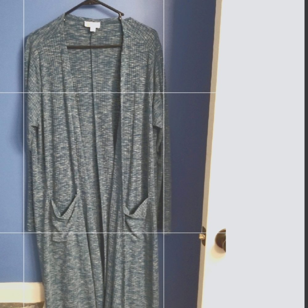 Open front duster with pockets